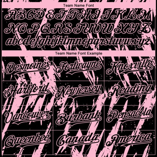 Custom Black Light Pink Splatter Torn Sharp Brush Stroke Authentic Baseball Jersey