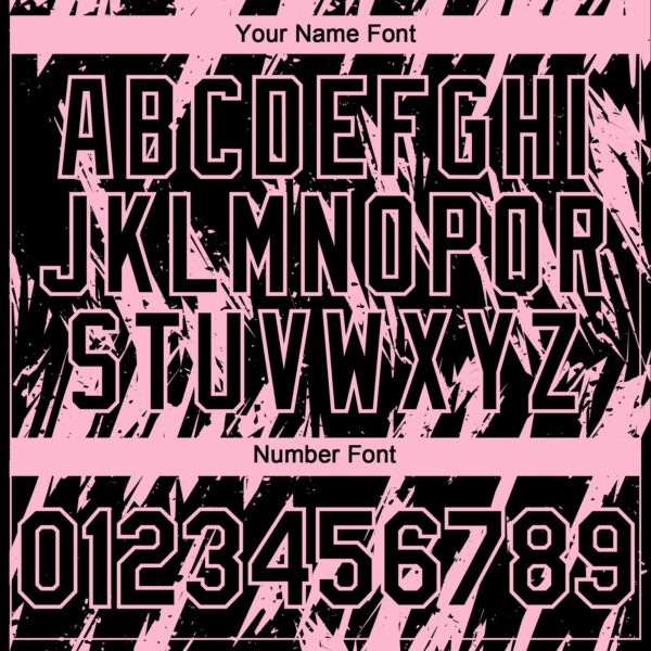 Custom Black Light Pink Splatter Torn Sharp Brush Stroke Authentic Baseball Jersey