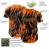 Custom Black Bay Orange Splatter Torn Sharp Brush Stroke Authentic Baseball Jersey