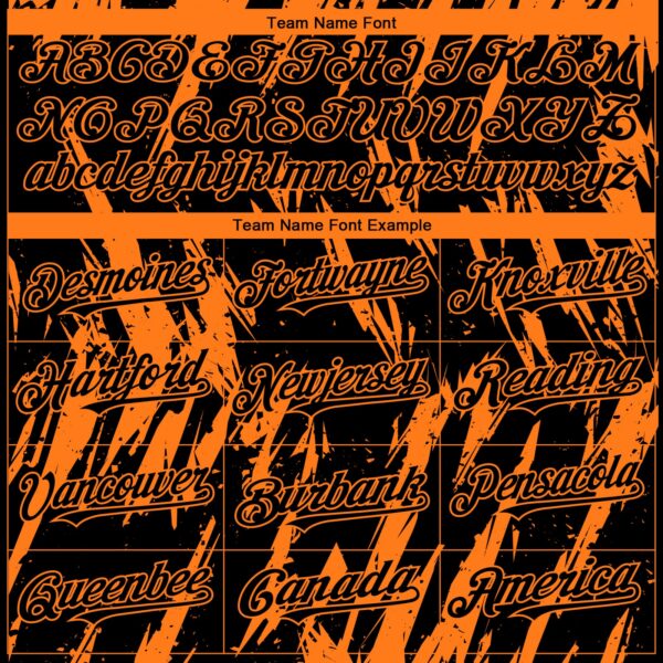 Custom Black Bay Orange Splatter Torn Sharp Brush Stroke Authentic Baseball Jersey