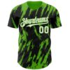 Custom Black White-Aurora Green Splatter Torn Sharp Brush Stroke Authentic Baseball Jersey