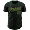 Custom Black Green-Old Gold Splatter Torn Sharp Brush Stroke Authentic Baseball Jersey