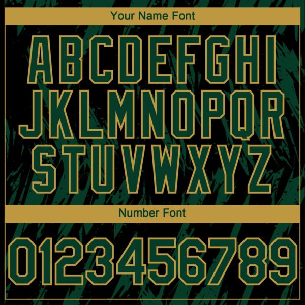 Custom Black Green-Old Gold Splatter Torn Sharp Brush Stroke Authentic Baseball Jersey