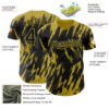 Custom Black Old Gold Splatter Torn Sharp Brush Stroke Authentic Baseball Jersey