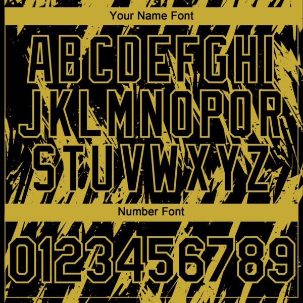 Custom Black Old Gold Splatter Torn Sharp Brush Stroke Authentic Baseball Jersey