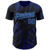 Custom Black US Navy Blue-Light Blue Splatter Torn Sharp Brush Stroke Authentic Baseball Jersey