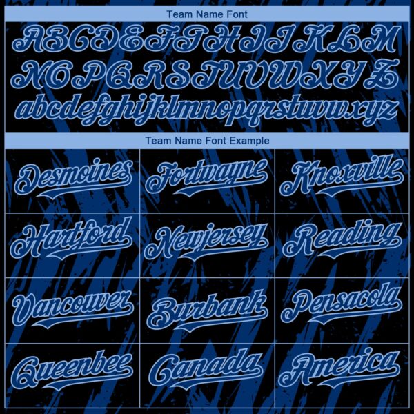 Custom Black US Navy Blue-Light Blue Splatter Torn Sharp Brush Stroke Authentic Baseball Jersey