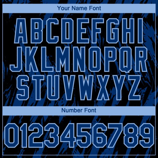 Custom Black US Navy Blue-Light Blue Splatter Torn Sharp Brush Stroke Authentic Baseball Jersey