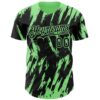 Custom Black Pea Green Splatter Torn Sharp Brush Stroke Authentic Baseball Jersey