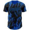 Custom Black Blue Splatter Torn Sharp Brush Stroke Authentic Baseball Jersey