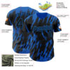 Custom Black Blue Splatter Torn Sharp Brush Stroke Authentic Baseball Jersey