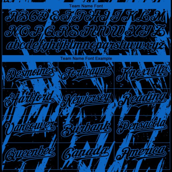 Custom Black Blue Splatter Torn Sharp Brush Stroke Authentic Baseball Jersey