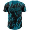 Custom Black Teal Splatter Torn Sharp Brush Stroke Authentic Baseball Jersey