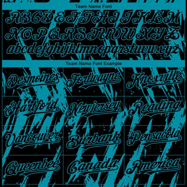 Custom Black Teal Splatter Torn Sharp Brush Stroke Authentic Baseball Jersey