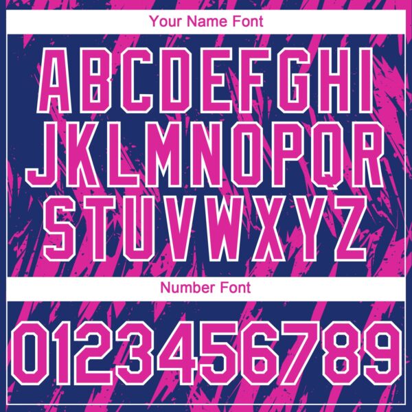 Custom Royal Deep Pink-White Splatter Torn Sharp Brush Stroke Authentic Baseball Jersey