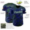 Custom Royal Green-White Splatter Torn Sharp Brush Stroke Authentic Baseball Jersey