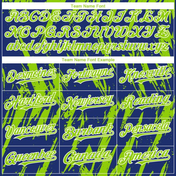Custom Royal Neon Green-White Splatter Torn Sharp Brush Stroke Authentic Baseball Jersey