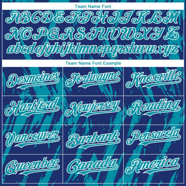 Custom Royal Teal-White Splatter Torn Sharp Brush Stroke Authentic Baseball Jersey