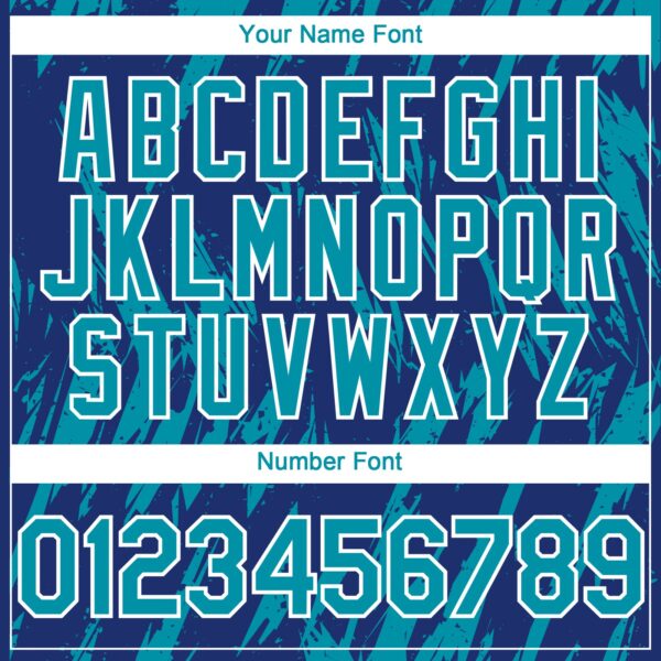 Custom Royal Teal-White Splatter Torn Sharp Brush Stroke Authentic Baseball Jersey