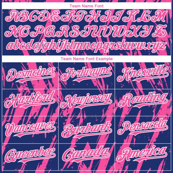 Custom Royal Pink-White Splatter Torn Sharp Brush Stroke Authentic Baseball Jersey