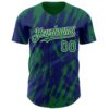 Custom Royal Kelly Green-Cream Splatter Torn Sharp Brush Stroke Authentic Baseball Jersey