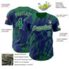 Custom Royal Kelly Green-Cream Splatter Torn Sharp Brush Stroke Authentic Baseball Jersey