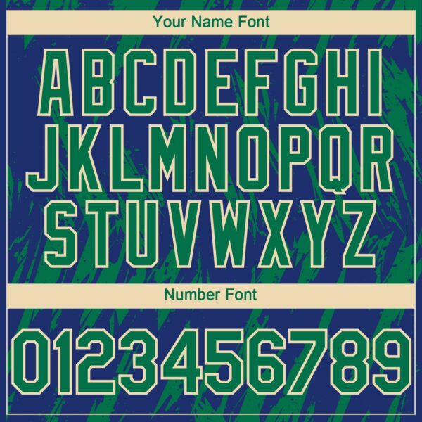 Custom Royal Kelly Green-Cream Splatter Torn Sharp Brush Stroke Authentic Baseball Jersey