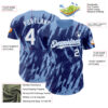 Custom Royal White-Light Blue Splatter Torn Sharp Brush Stroke Authentic Baseball Jersey