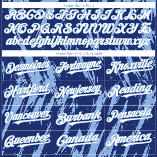 Custom Royal White-Light Blue Splatter Torn Sharp Brush Stroke Authentic Baseball Jersey