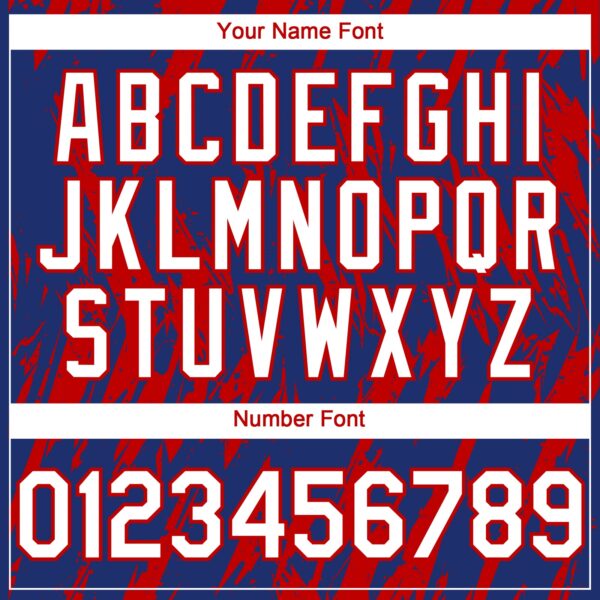 Custom Royal White-Red Splatter Torn Sharp Brush Stroke Authentic Baseball Jersey