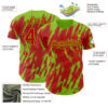 Custom Red Neon Green Splatter Torn Sharp Brush Stroke Authentic Baseball Jersey
