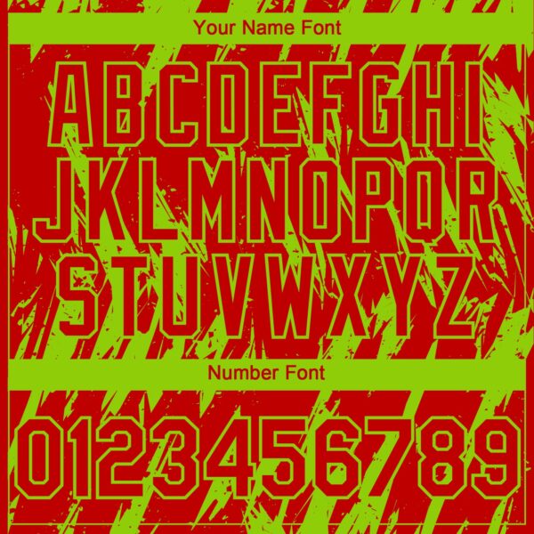 Custom Red Neon Green Splatter Torn Sharp Brush Stroke Authentic Baseball Jersey