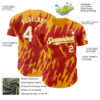 Custom Red White-Gold Splatter Torn Sharp Brush Stroke Authentic Baseball Jersey