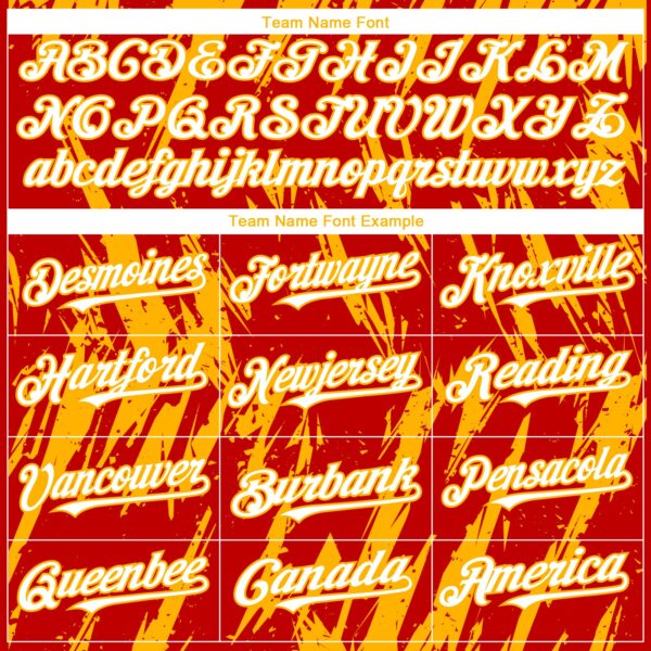 Custom Red White-Gold Splatter Torn Sharp Brush Stroke Authentic Baseball Jersey