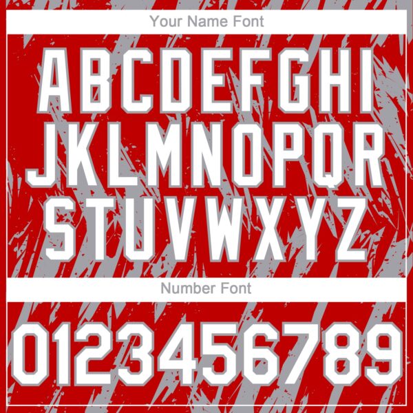 Custom Red White-Gray Splatter Torn Sharp Brush Stroke Authentic Baseball Jersey