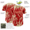 Custom Red Cream Splatter Torn Sharp Brush Stroke Authentic Baseball Jersey