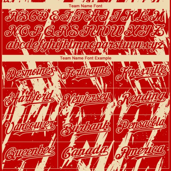 Custom Red Cream Splatter Torn Sharp Brush Stroke Authentic Baseball Jersey