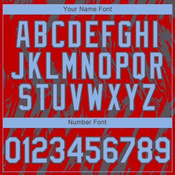 Custom Red Light Blue-Steel Gray Splatter Torn Sharp Brush Stroke Authentic Baseball Jersey