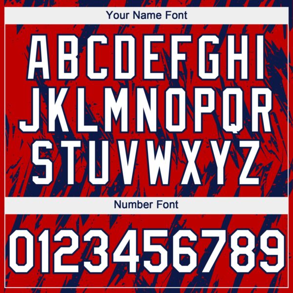 Custom Red White-Navy Splatter Torn Sharp Brush Stroke Authentic Baseball Jersey