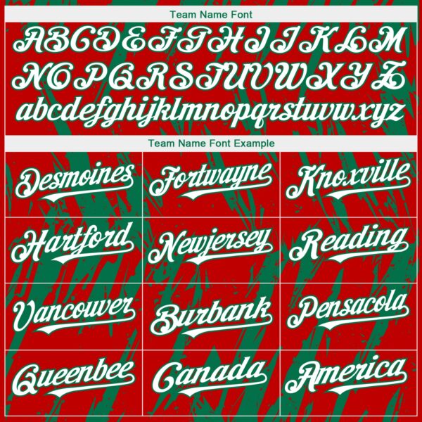 Custom Red White-Kelly Green Splatter Torn Sharp Brush Stroke Authentic Baseball Jersey