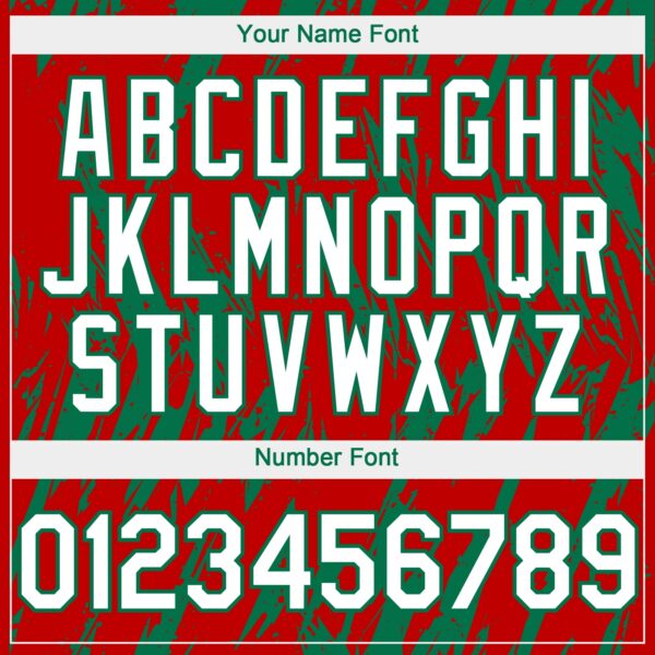 Custom Red White-Kelly Green Splatter Torn Sharp Brush Stroke Authentic Baseball Jersey