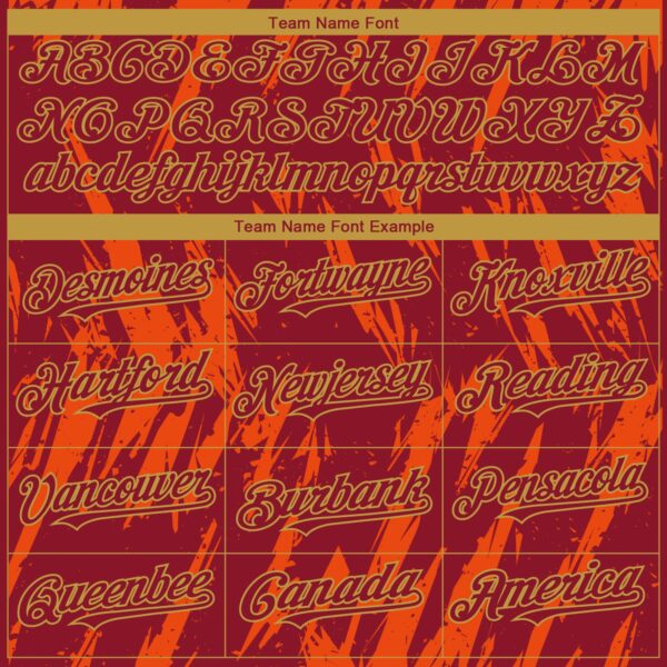 Custom Crimson Old Gold-Orange Splatter Torn Sharp Brush Stroke Authentic Baseball Jersey