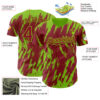 Custom Crimson Neon Green Splatter Torn Sharp Brush Stroke Authentic Baseball Jersey