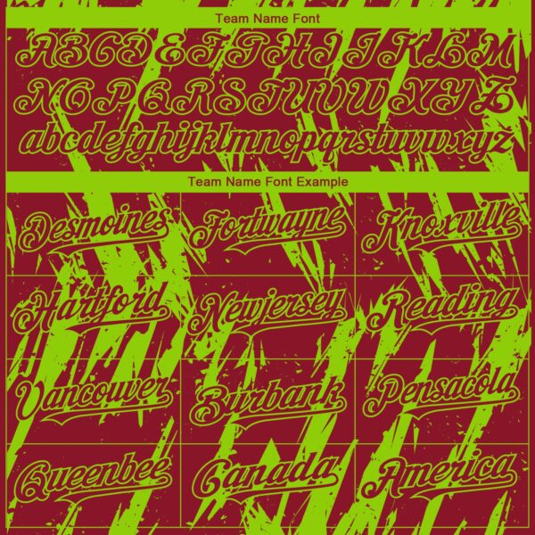 Custom Crimson Neon Green Splatter Torn Sharp Brush Stroke Authentic Baseball Jersey