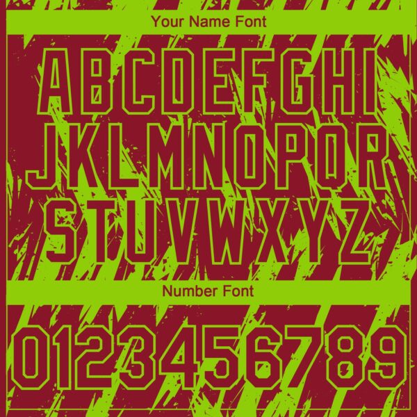 Custom Crimson Neon Green Splatter Torn Sharp Brush Stroke Authentic Baseball Jersey