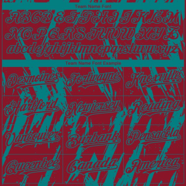 Custom Crimson Teal Splatter Torn Sharp Brush Stroke Authentic Baseball Jersey