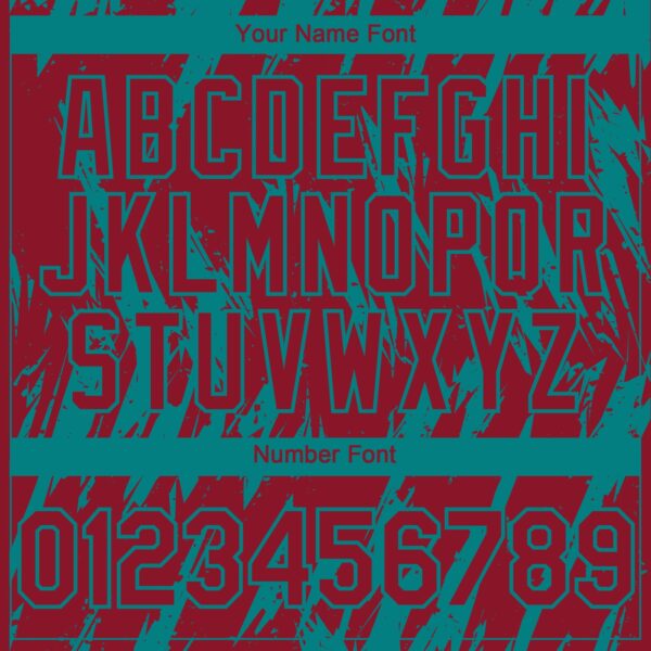 Custom Crimson Teal Splatter Torn Sharp Brush Stroke Authentic Baseball Jersey