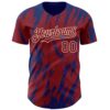 Custom Crimson Cream-Royal Splatter Torn Sharp Brush Stroke Authentic Baseball Jersey