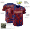Custom Crimson Cream-Royal Splatter Torn Sharp Brush Stroke Authentic Baseball Jersey