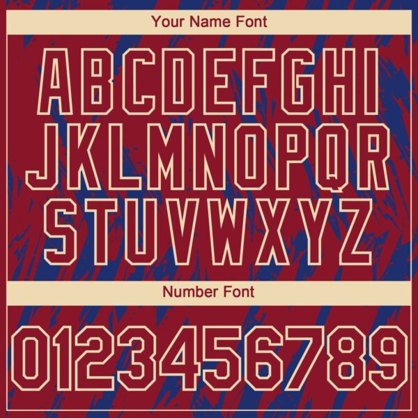 Custom Crimson Cream-Royal Splatter Torn Sharp Brush Stroke Authentic Baseball Jersey